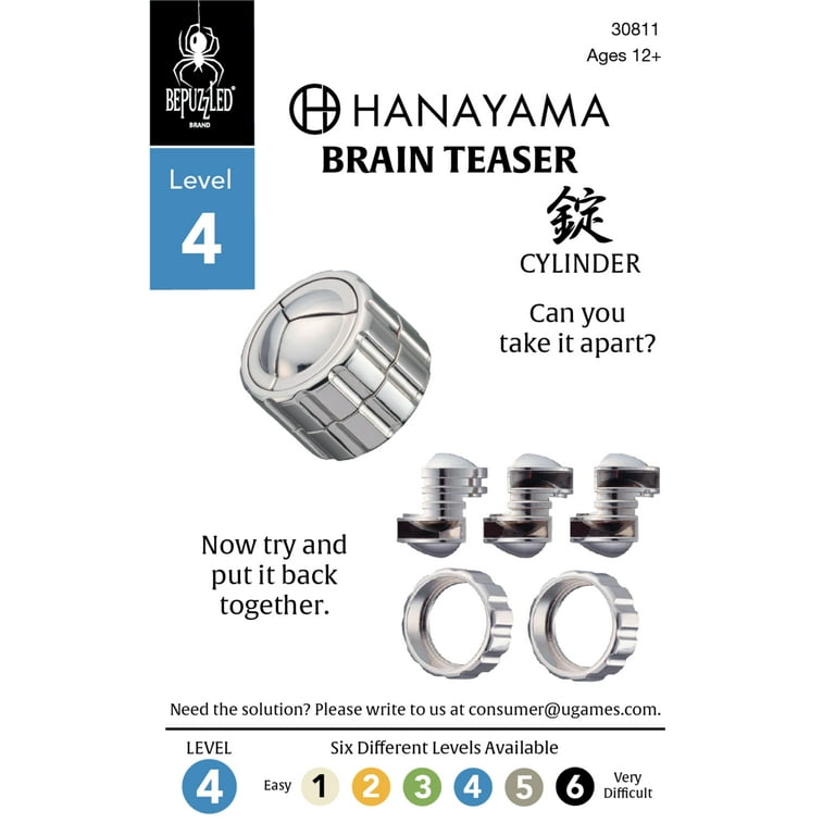 【正規】セメンザル＆ビバンクエント＆フィニッシュ＆ファイナルバーム4品セット Hanayama, Cylinder Hanayama Metal Brainteaser Puzzle Level 4, 12+