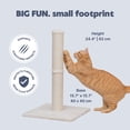 thumbnail image 2 of TRIXIE Parla 24.4 Inch Jute Cat Scratching Post with Plush Base, Beige, 2 of 4