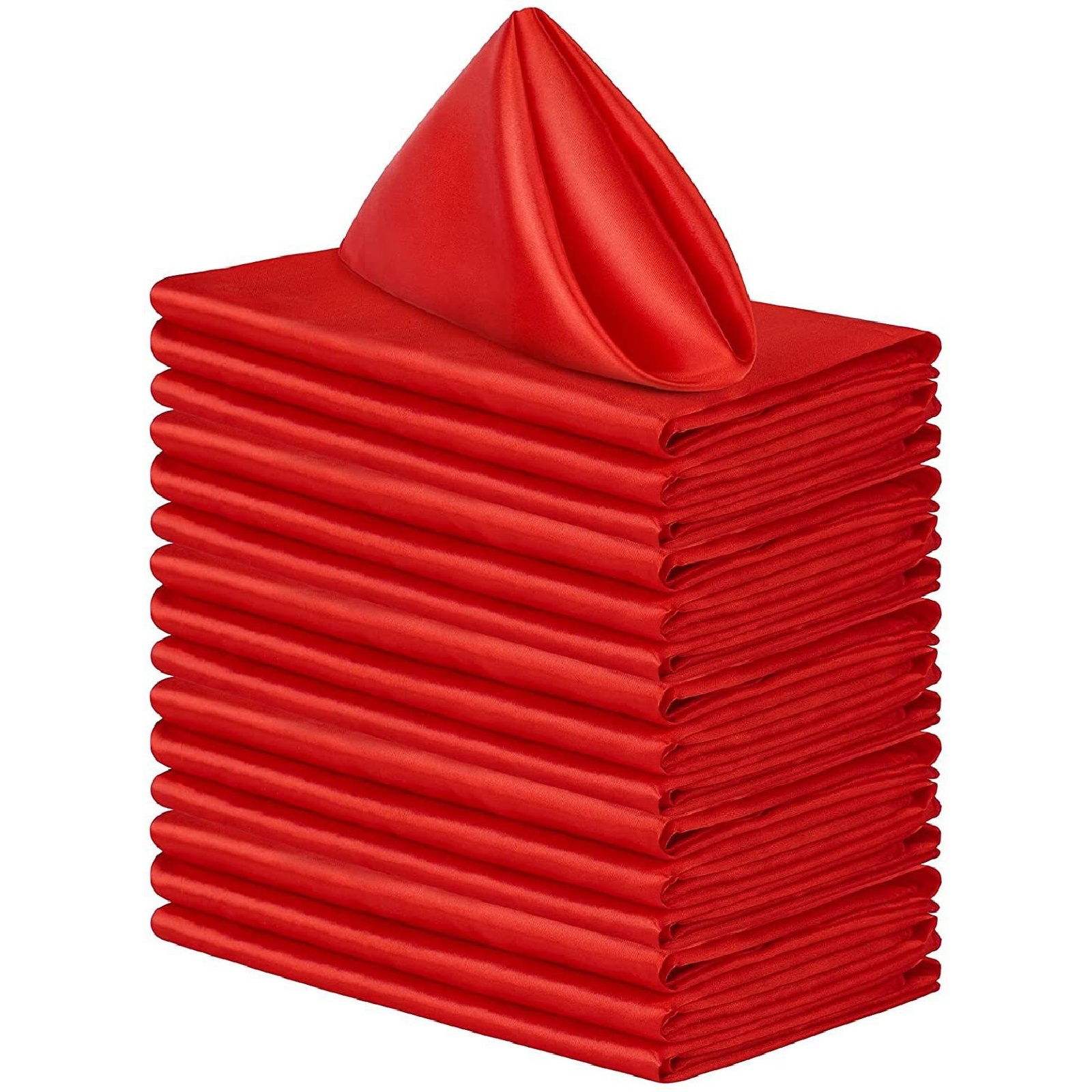 Adakot 10 Pack Red Cloth Napkins 19x19 Inches Washable Polyester Dinner Napkins Soft Table