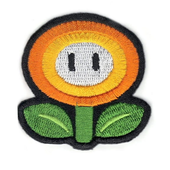 Nintendo Super Mario Game Fire Flower Iron On Patch