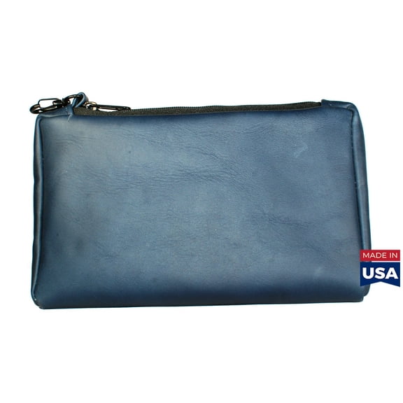 TPK Valuables Pouch - Ocean Blue Napa, Premium Full Grain Leather