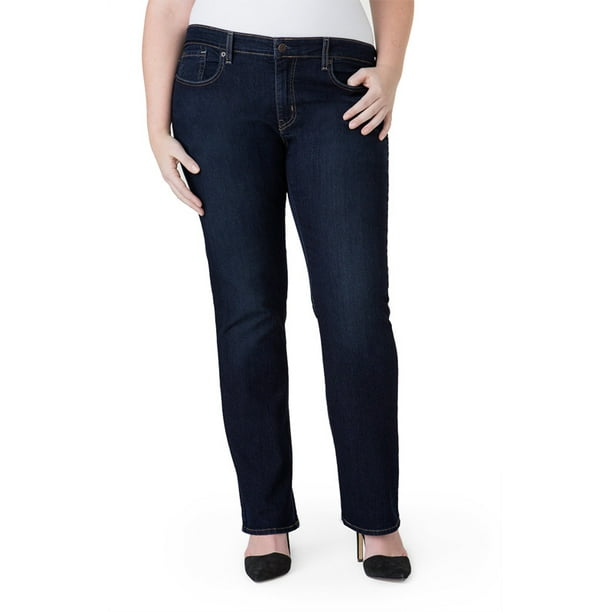 Signature by Levi Strauss & Co. Women's Plus Mid Rise Modern Straight Jeans  