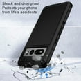 thumbnail image 4 of I-HONVA Compatible with Google Pixel 7 Pro Case,3-Layer Military Grade Drop Protection Anti-Slip Bumper Rugged Shockproof Dustproof Protection Phone Case,Black, 4 of 7