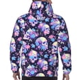 thumbnail image 3 of Bingfone cool flower Skull Men's Drawstring Hoodie Long Sleeve Pocket Sweatshirts-Medium, 3 of 6