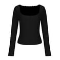 thumbnail image 2 of SHE IS My Items Crewneck T Shirts for Women Fitted Long Sleeve Tops for Women Dressy Casual Oversized Long Sleeve Shirts for Women Graphic Womens Tunics Casual Fall Long, 2 of 5