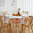 thumbnail image 1 of shiyou-Round Fall Orange Pumpkin Tablecloth 70 Inch Thanksgiving Pumpkin Buffalo Plaid Table Cloth - Autumn Harvest Polyester Table Cover Reusable Water Resistant for Holiday Party Outdoor Picnic, 1 of 4
