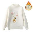 thumbnail image 1 of QUDDERR Pull-Over pour Filles et Garçons 2-13T, Col Rond, Tricot en Polaire, Épais, Automne Hiver, 1 of 9