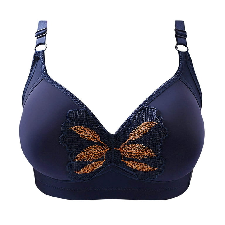 KBODIU Everyday Bras for Women, Plus Size Comfort Bras, Women's Ultimate  Lift Wirefree Bra Solid Hollow Out Perspective Bra Underwear No Rims Bras  No Underwire Blue 