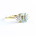 thumbnail image 3 of HeartsAndYou 0.88ct Natural Aquamarine Diamond Trilogy Engagement Ring 14k SOLID Yellow Gold, 3 of 9