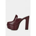 thumbnail image 4 of BAUHAUS Burgundy Croc Pattern Heeled Platform Mules, 4 of 6