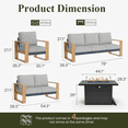 thumbnail image 7 of LayinSun 5 Pieces Aluminum Patio Furniture Set with Fire Pit Table, Oversized Seat with Hight Back, Outdoor Conversation Sets for Porch, Balcony, Deck, 7 of 7