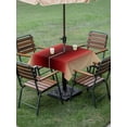 thumbnail image 4 of Outdoor Tablecloths with Umbrella Hole & Zipper, Dark Red Yellow Ombre 54x54 Inch Square Tablecloths, Farmhouse Modern Gradient Art Waterproof Table Cloth, Patio/Pool/Picnic Table Covers, 4 of 8