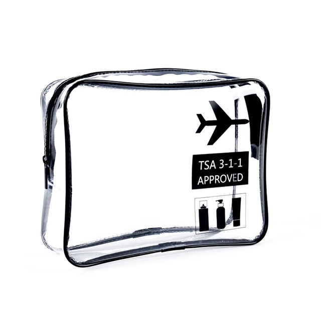 Neceser transparente - 2 bolsas transparentes de avión - Neceser de transporte de líquidos - Neceser unisex transparente, negro JFHHH pequeña