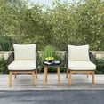 thumbnail image 2 of Costway 3-Piece Patio Furniture Set with Cushioned Chairs and Tempered Glass Side Table, White, 2 of 9