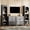 Grey, variant on TV Stand with 2 Drawers & 2 Cabinets | Versatile Storage in Various Rooms | Rustic Handles and Curved Design | Adjustable Shelves for Media Devices