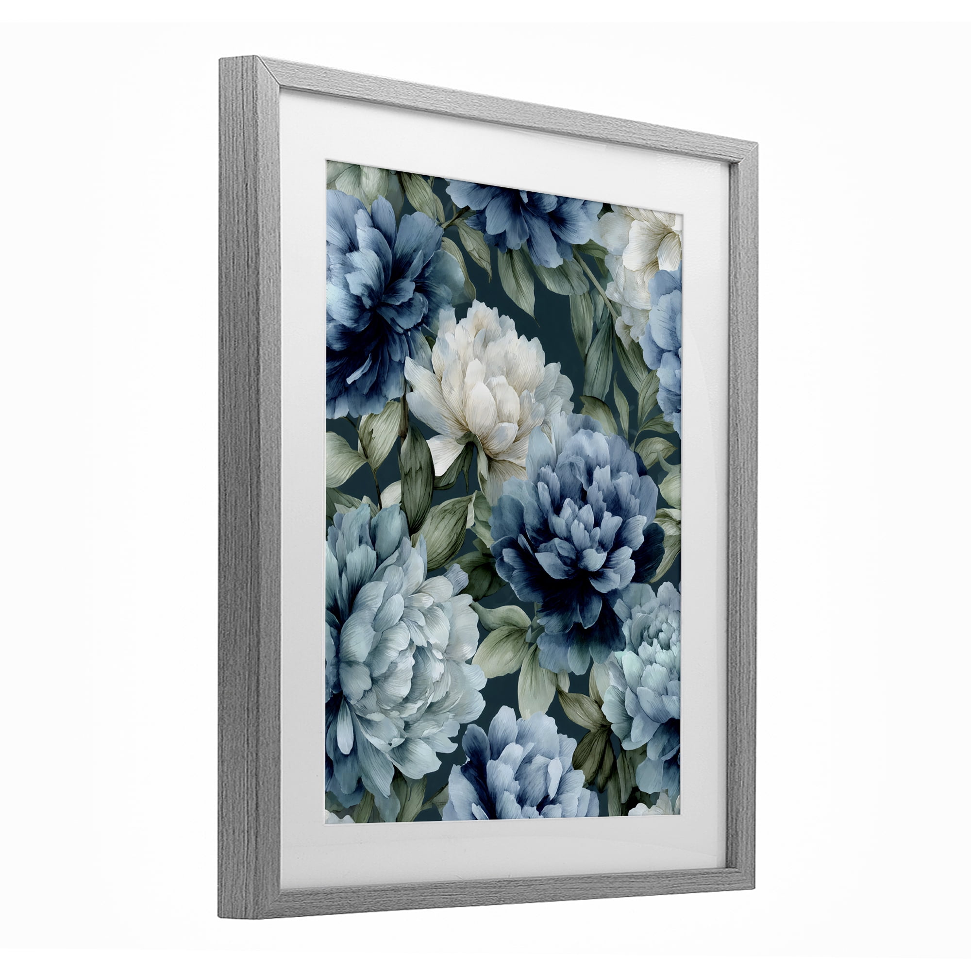 Stupell Industries Blooms On The Vine Gray Framed Print Under Glass, design by Franklyn Gregory