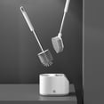 thumbnail image 4 of Escobilla De Baño De Mango Largo, 2 En 1, Depurador De Taza De Inodoro De Cerdas Suaves De Fácil Limpieza Para Oficina, 4 of 8