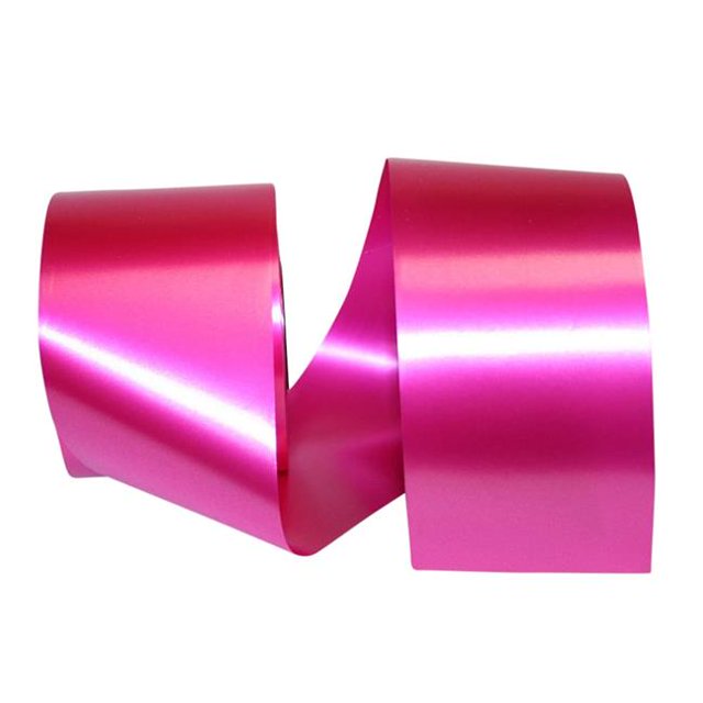Reliant Ribbon 16045-904-40W 20.75 in. 50 m RD Paper Coated Polypropylene Shiny Ribbon, Hot Pink