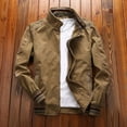 thumbnail image 2 of YLSDY Men's Winter Jacket Basic Stand Collar Cargo Flight Jacket Varsity Jacket Outdoor Hikking Scooter Bomber Coat 2025 Fashion Khaki XL, 2 of 5