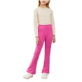thumbnail image 4 of HAOTAGS Teen Girls 3PC Leggings (3-15), High Waist Flared Pants Casual Yoga Pants Daily School Pants Hot Pink 3-4Years, 4 of 7