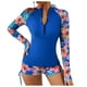 thumbnail image 1 of Traje de baño cómodo con estampado de hojas y vendaje de cuerpo dividido con protección solar para mujer con estilo informal OAVQHLG3B Store  lin121212, 1 of 3