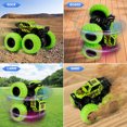 thumbnail image 4 of Shayson Monster Trucks Car Toys - Monster Toys Truck 2 Pack Stunt Cars Set - Friction Powered Toddler Car Toy for Boy 3 5+, Green+Blue, 4 of 7