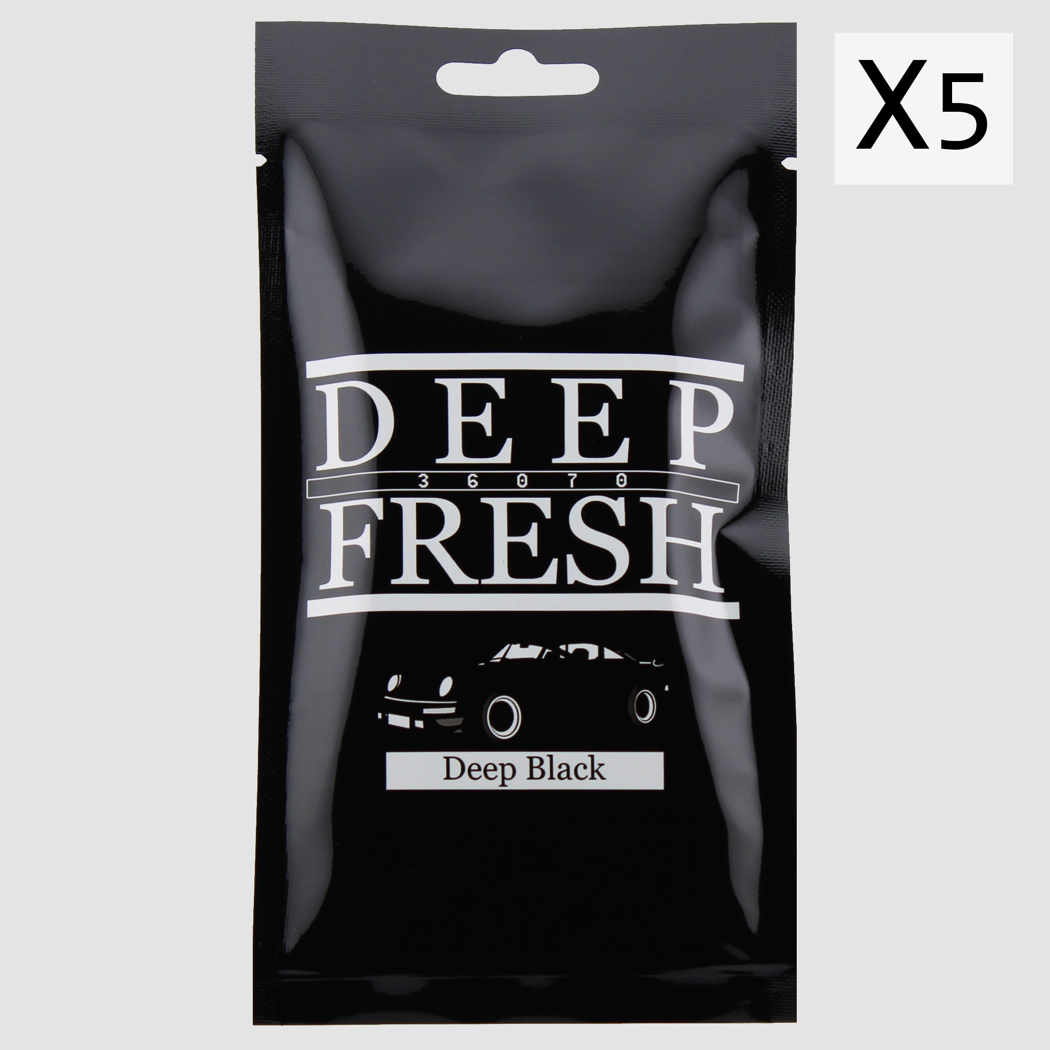 DEEP FRESH DEEP BLACK  CAR AIR FRESHENER AND ODOR ELIMINATOR 5X