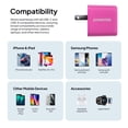 thumbnail image 5 of Powertek 20W USB-C PD + USB-A Dual Port Wall Charger, Carbon Design, Pink, 5 of 7