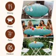 thumbnail image 7 of Teal Green Ombre Round Tablecloth, Fitted Table Cover with Elastic for 45"-54" Round Tables, Contemporary Gradient Abstract Art Table Cloth Outdoor Indoor Dinning Party Waterproof Tablecloths, 7 of 7