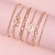 thumbnail image 5 of Pulsera con seis cuentas combinadas, pulsera redonda con luna en capas, pulsera con flores surtidas, 5 of 6