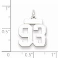 thumbnail image 2 of Beautiful Sterling Silver Rhodium-plated Small Polished Number 93 Charm, 2 of 2