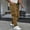 004 Brown, variant on Men's Casual Cargo Pants Drawstring Stretch Waist Straight Trousers Solid Color Pockets Sports Pants