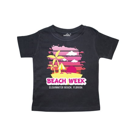

Inktastic Beach Week Clearwater Beach Florida with Palm Trees Gift Toddler Toddler Girl T-Shirt