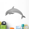 thumbnail image 1 of Delfino-dolphin-dauphin-vector Wall Decal by Wallmonkeys Peel and Stick Graphic (48 in W x 31 in H) WM123288, 1 of 4