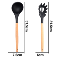 thumbnail image 2 of Juego de utensilios de cocina de silicona de 2 piezas, utensilios de cocina de madera fáciles de limpiar, utensilios de cocina antiadherentes, 2 of 5