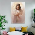thumbnail image 6 of Jesus Christ Wall Art - Jesus Hands on Heart Watercolor Print Poster Home Decor Poster Wall Art Hanging Picture Print Bedroom Decorative Painting Posters Room Aesthetic 16x24inch(40x60cm), 6 of 6