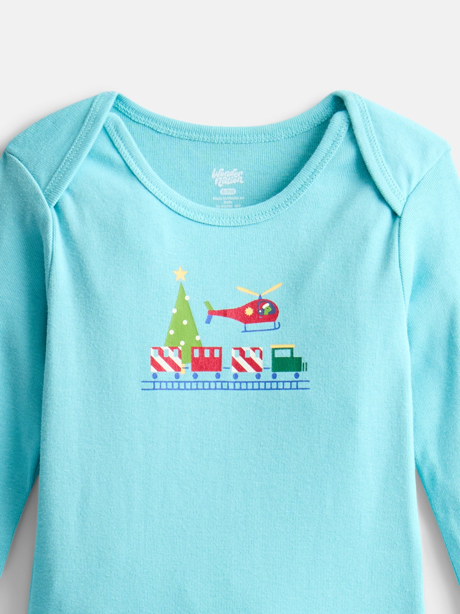 Wonder Nation Baby Boys Graphic Cotton Bodysuit with Long Sleeves, Sizes 0M-24M