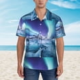 thumbnail image 2 of Balery Night At Lake Aurora 1 Camisas hawaianas de manga corta para hombre, camisas playeras de corte holgado, camisas de vacaciones con botones,3X-Large, 2 of 7