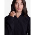 thumbnail image 5 of Avia Women's and Women's Plus Ribbed Ottoman Quarter Zip Sweatshirt, Sizes XS-4X, 5 of 6