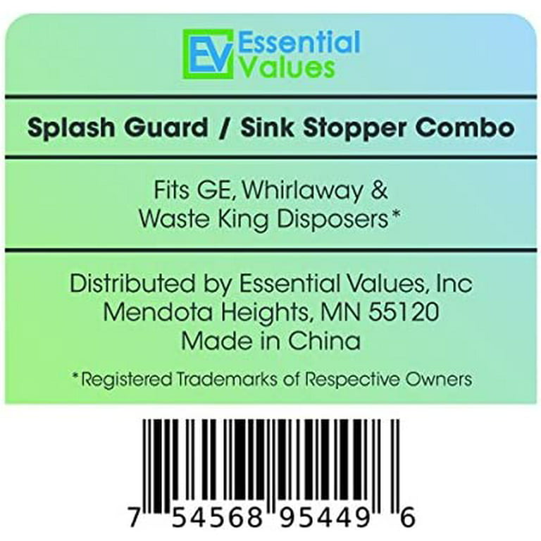 Essential Values Garbage Disposal Splash Guard, Includes Sink Baffle and Bonus Sink Stopper | Compatible with Disposals & Universal Sinks