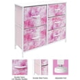 thumbnail image 3 of Sorbus 5 Drawer Bedroom Chest Dresser and TV Stand, Pastel Collection Tie-Dye Pink, 3 of 7