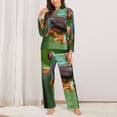 thumbnail image 2 of Fotbe Red-Eyed Tree Frog Pattern Long Sleeve Pajama Set for Women,Sleepwear Set,2-piece Loungewear Set,Soft PJs Comfy Nightwear with Pockets -Medium, 2 of 7
