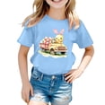thumbnail image 4 of Shadoumai Girls Easter Shirt Size 10 Easter Day Solid Color Crewneck Short Sleeve T-Shirt Cotton Pullover Tops Summer Clothes for Girls, 4 of 4