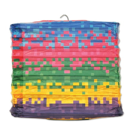 8-Bit Square Paper Lantern 8"- 12 Pack(1 Per Package)