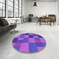thumbnail image 4 of Ahgly Company Machine Washable Indoor Rectangle Transitional Neon Purple Area Rugs, 7' x 9', 4 of 7