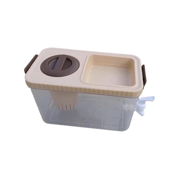 Hervidor de agua fría con grifo, dispensador de bebidas, contenedor de 4L, dispensador de bebidas heladas, Marrón claro