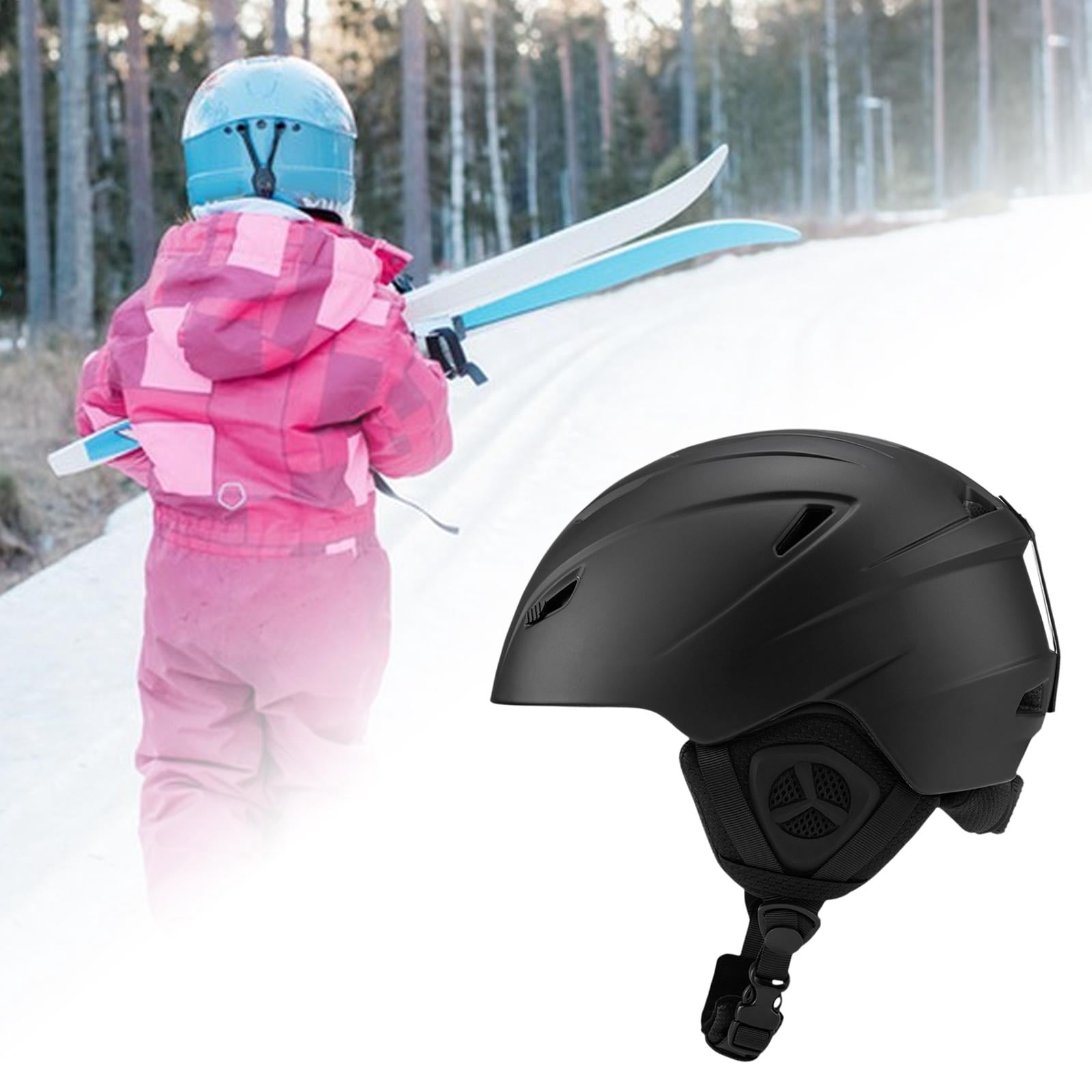 Miulika Ski Helmet Sports Helmet Protective Breathable Skateboard Helmet Headgear for Road Cycling Roller Skating Adults Children Men Black M