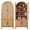 Oak, variant on MIDOQIN 71"Tall Arched Bookcase, 4 Doors Modern Farmhouse Bookshelves with Rattan Doors & Adjustable Shelves for Living Room Home Office