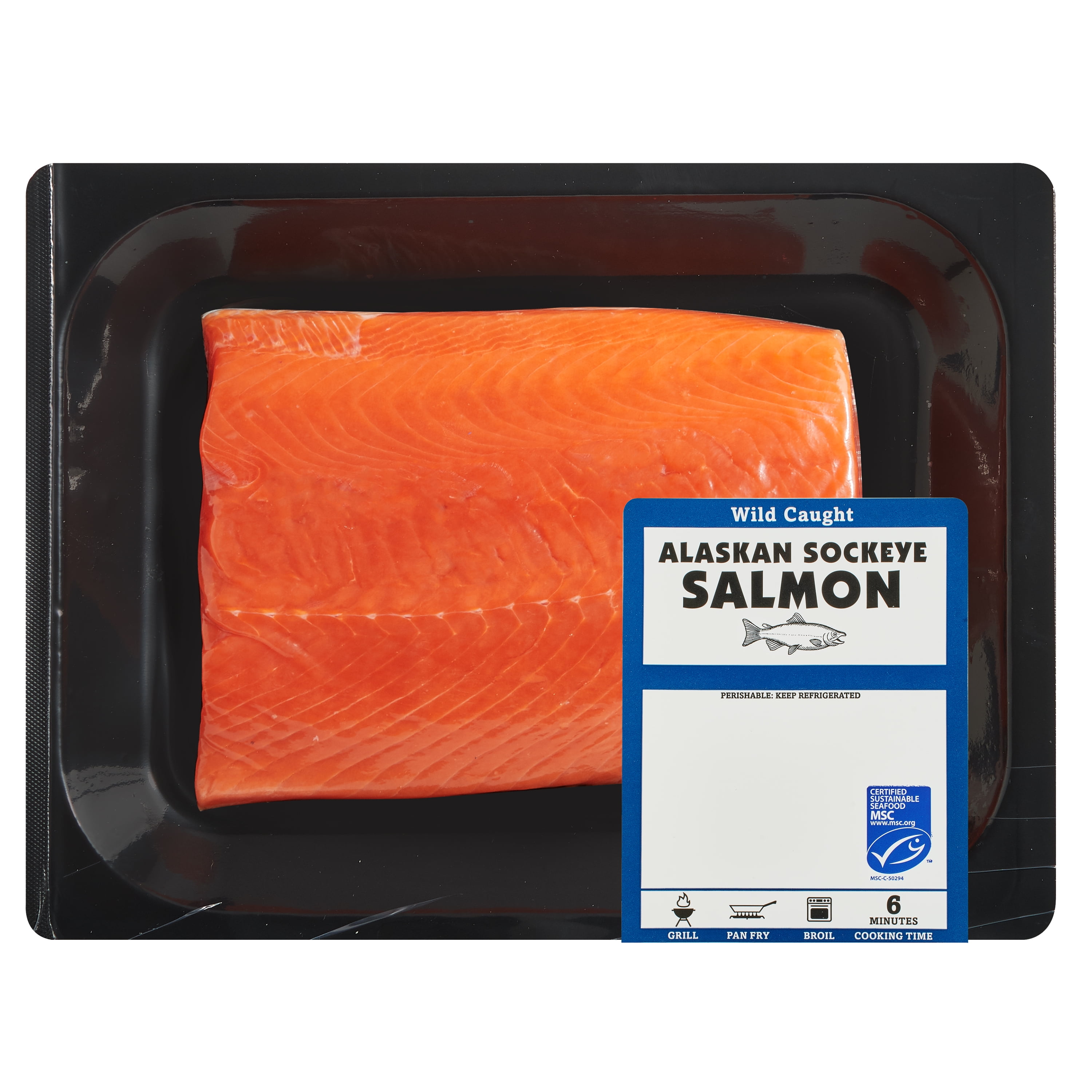 Wild Caught Alaska Sockeye Salmon Portions, 0.7 - 0.85 lb