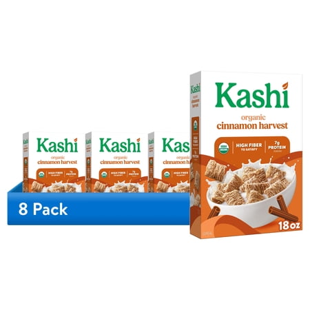 (8 pack) Kashi Cinnamon Harvest Breakfast Cereal Box, 18 oz
